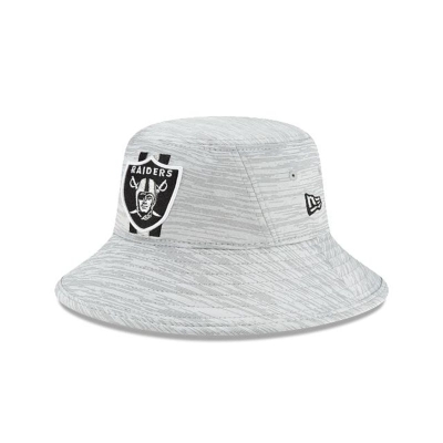 Black Las Vegas Raiders Hat - New Era NFL Official NFL Training Stretch Bucket Hat USA2591378